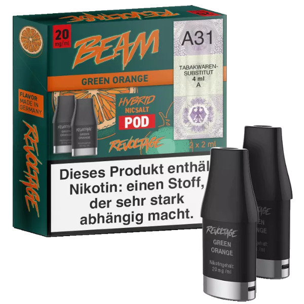 Revoltage Beam Prefilled Pods Green Orange